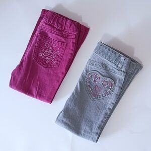 Arizona Girls' Pink and Gray Jean Set